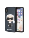 Karl Lagerfeld KLHCPXIKPUBL iPhone X/Xs hardcase blue Iconic Karl Embossed