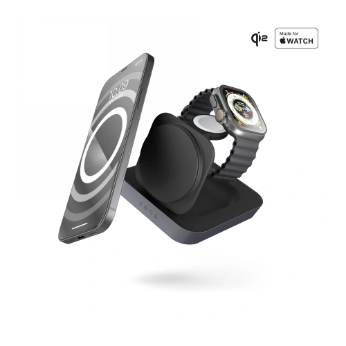 Ładowarka bezprzewodowa 2w1 ZENS Nightstand Charger Pro 2 Qi2 15W MagSafe