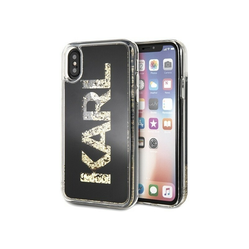 Karl Lagerfeld Distributor - 3700740444047 - KLD206BLK - Karl Lagerfeld KLHCPXKAGBK iPhone X/Xs black Karl logo Glitter - B2B homescreen