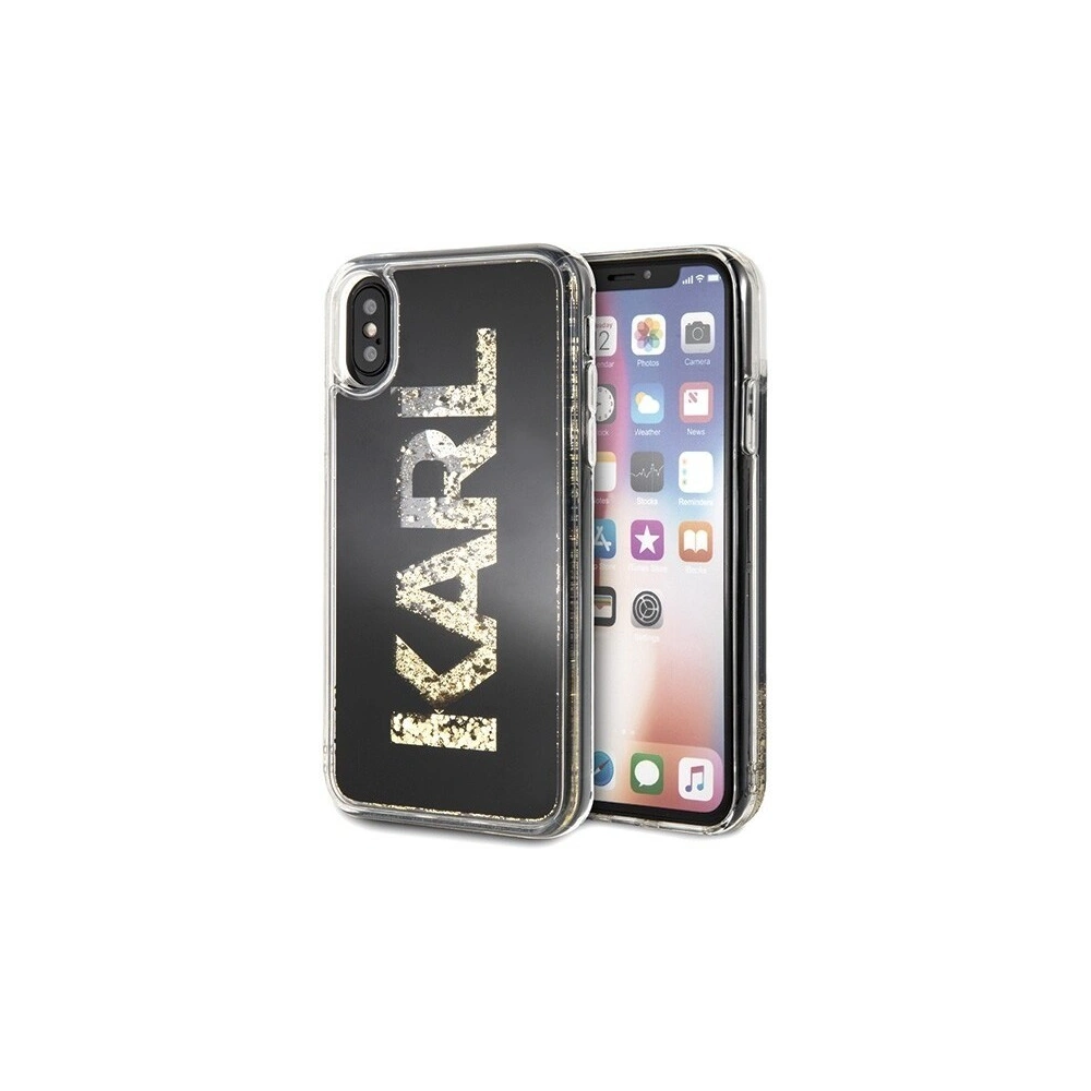 Wholesale Karl Lagerfeld KLHCPXKAGBK iPhone X/Xs black Karl logo Glitter - KLD206BLK - {ean13} - Hurt