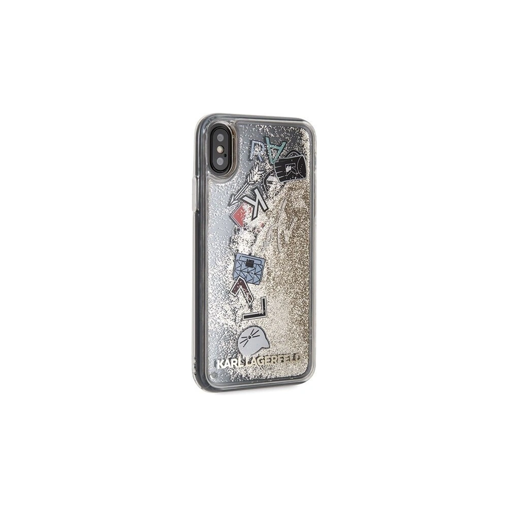 Hurtownia GSM - Karl Lagerfeld KLHCPXKSICGO iPhone X/Xs złoty/gold hard case Iconic Patterns Liquid Glitter - KLD210GLD - {ean13} - Hurt