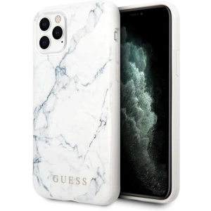 Etui Guess GUHCN65PCUMAWH Apple iPhone 11 Pro Max biały/white Marble