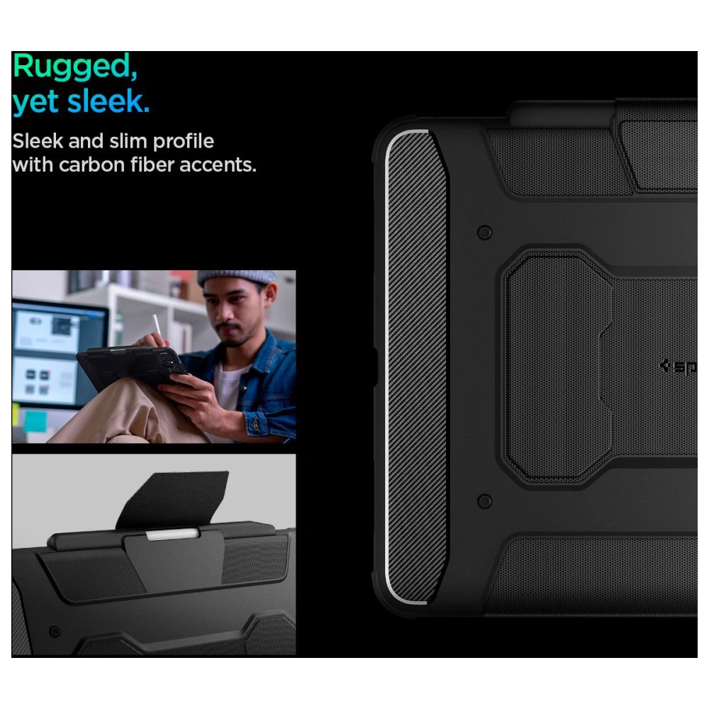 Wholesale Spigen Rugged Armor Pro Apple iPad Air 13" 2024 (6 gen) Black - SPN3430 - {ean13} - Hurt