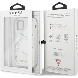 Etui Guess GUHCN65PCUMAWH Apple iPhone 11 Pro Max biały/white Marble