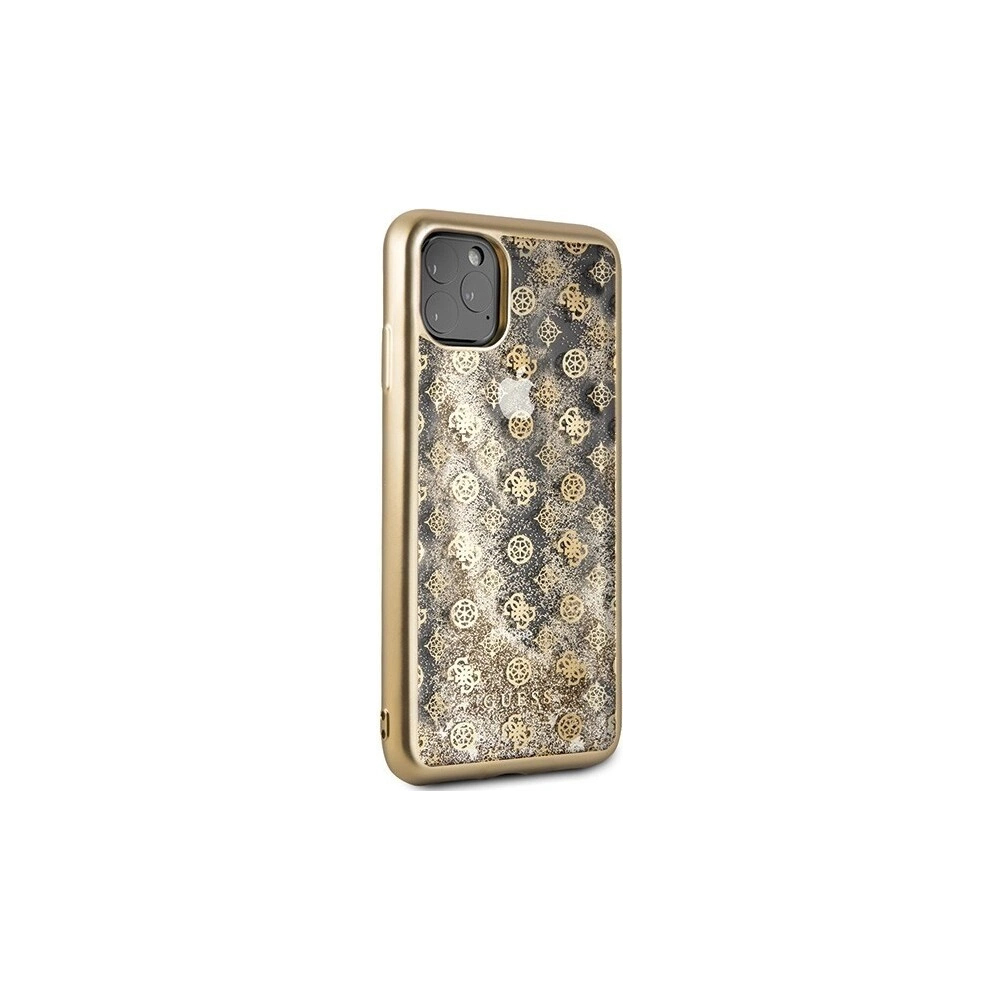 Hurtownia GSM - Etui Guess GUHCN65PEOLGGO Apple iPhone 11 Pro Max złoty/gold hard case 4G Peony Liquid Glitter - GUE287GLD - {ean13} - Hurt