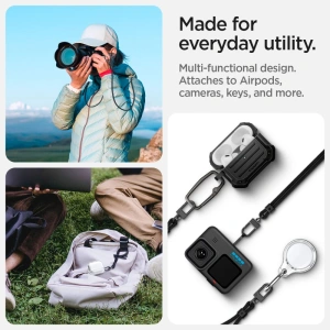 Smyč Spigen Univerzální popruh Set Crossbody & na zápěstí černý [2 PACK]