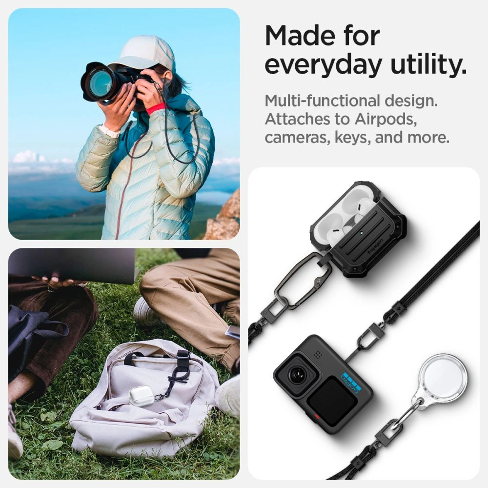 Hurtownia GSM - Smycz Spigen Universal Strap Set Crossbody & Wrist Black [2 PACK] - SPN3435 - {ean13} - Hurt