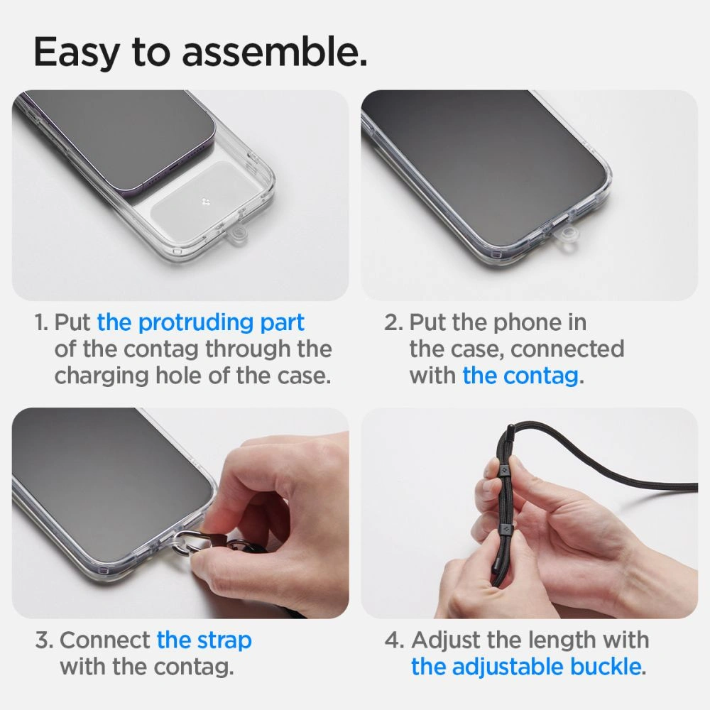 Wholesale Spigen Universal Strap Set Crossbody & Wrist Black [2 PACK] - SPN3435 - {ean13} - Hurt