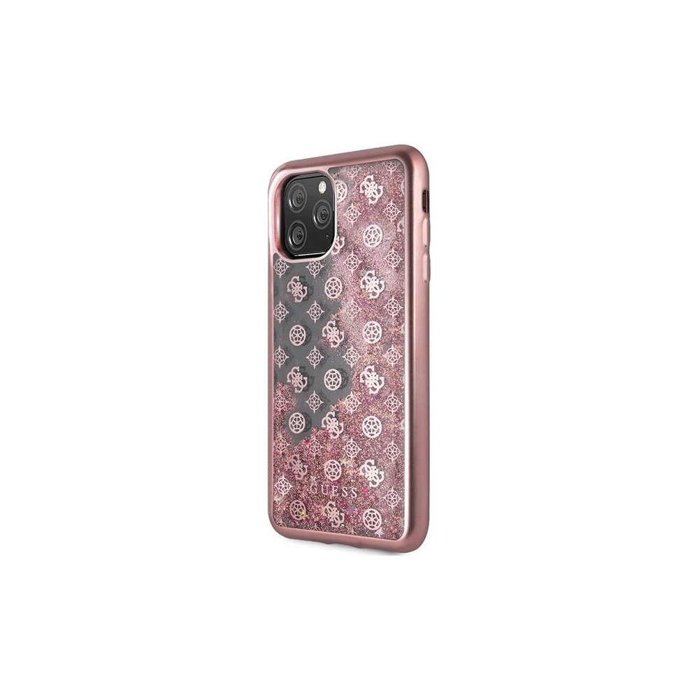 Hurtownia GSM - Etui Guess GUHCN65PEOLGPI Apple iPhone 11 Pro Max różowo-złoty/rosegold hard case 4G Peony Liquid Glitter - GUE288RS - {ean13} - Hurt
