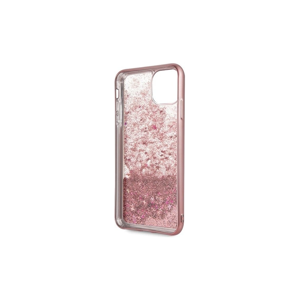 Hurtownia GSM - Etui Guess GUHCN65PEOLGPI Apple iPhone 11 Pro Max różowo-złoty/rosegold hard case 4G Peony Liquid Glitter - GUE288RS - {ean13} - Hurt