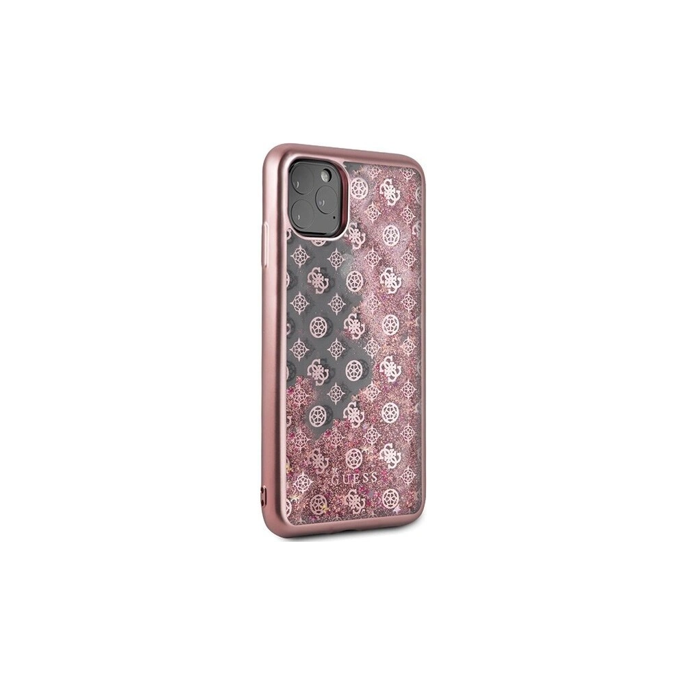Hurtownia GSM - Etui Guess GUHCN65PEOLGPI Apple iPhone 11 Pro Max różowo-złoty/rosegold hard case 4G Peony Liquid Glitter - GUE288RS - {ean13} - Hurt