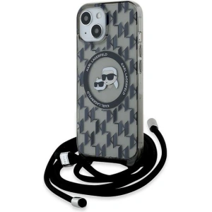 Hurtownia GSM - Etui Karl Lagerfeld KLHMP15SHCKCKLCK Apple iPhone 15 / 14 / 13 hardcase IML Crossbody Monogram Karl & Choupette Head MagSafe černý/black - KLD2100 - {ean13} - Hurt