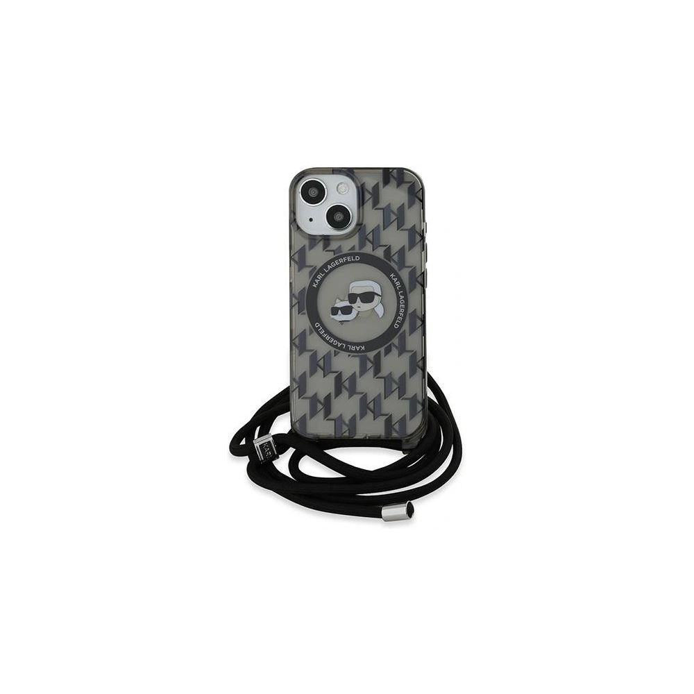 Hurtownia GSM - Etui Karl Lagerfeld KLHMP15SHCKCKLCK Apple iPhone 15 / 14 / 13 hardcase IML Crossbody Monogram Karl & Choupette Head MagSafe fekete/black - KLD2100 - {ean13} - Hurt