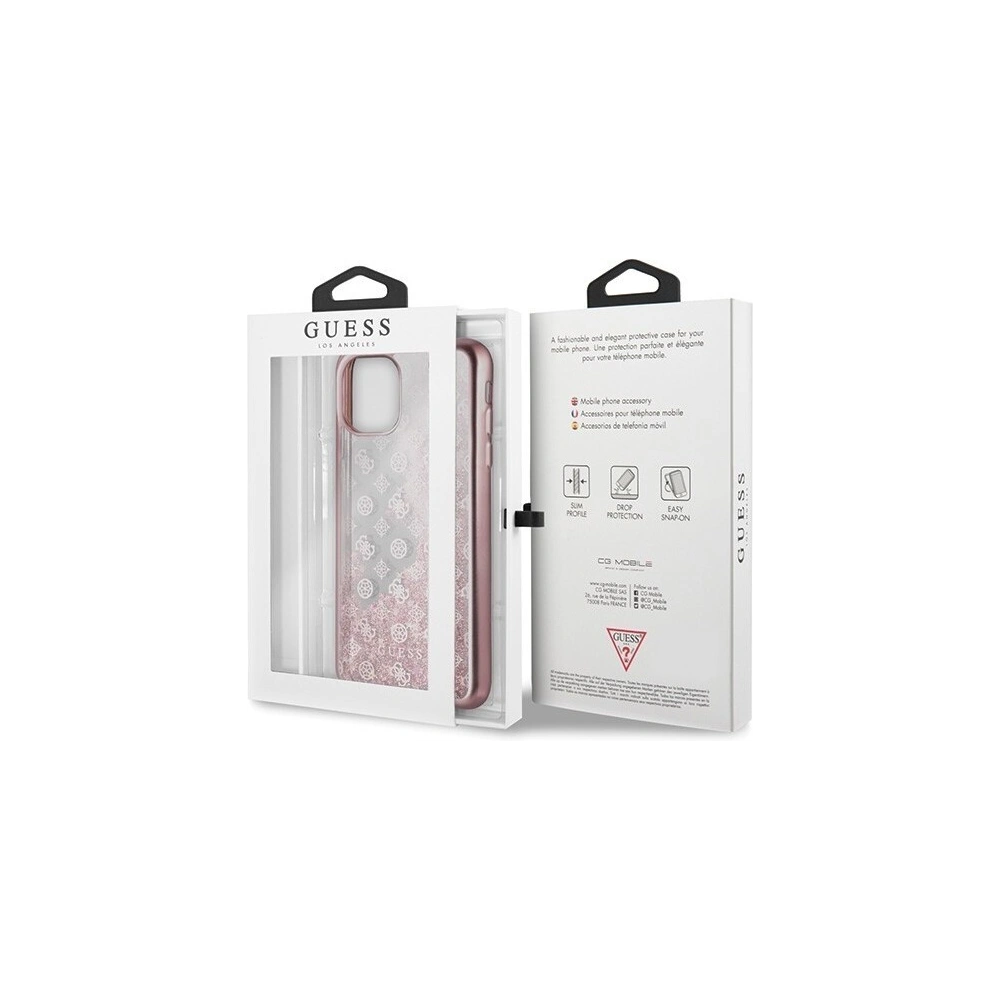 Hurtownia GSM - Etui Guess GUHCN65PEOLGPI Apple iPhone 11 Pro Max różowo-złoty/rosegold hard case 4G Peony Liquid Glitter - GUE288RS - {ean13} - Hurt