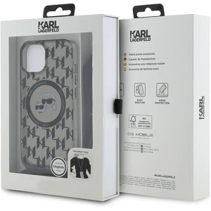 Hurtownia GSM - Case Karl Lagerfeld KLHMP15SHCKCKLCK Apple iPhone 15 / 14 / 13 Hardcase IML Crossbody Monogram Karl & Choupette Head MagSafe schwarz/black - KLD2100 - {ean13} - Hurt