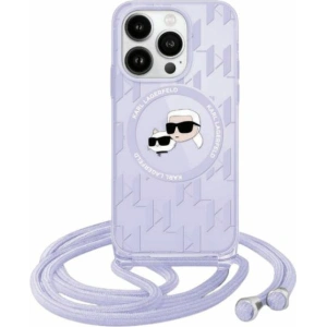 Hurtownia GSM - Etui Karl Lagerfeld KLHMP15SHCKCKLCU Apple iPhone 15 / 14 / 13 hardcase IML Crossbody Monogram Karl & Choupette Head MagSafe fialová/purple - KLD2102 - {ean13} - Hurt