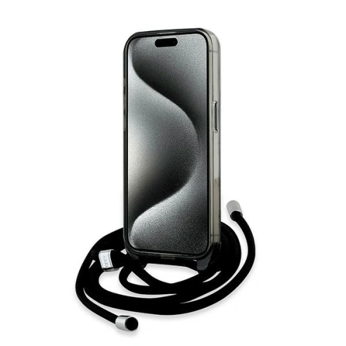 Etui Karl Lagerfeld KLHMP15XHCKCKLCK Apple iPhone 15 Pro Max hardcase IML Crossbody Monogram Karl & Choupette Head MagSafe czarny/black