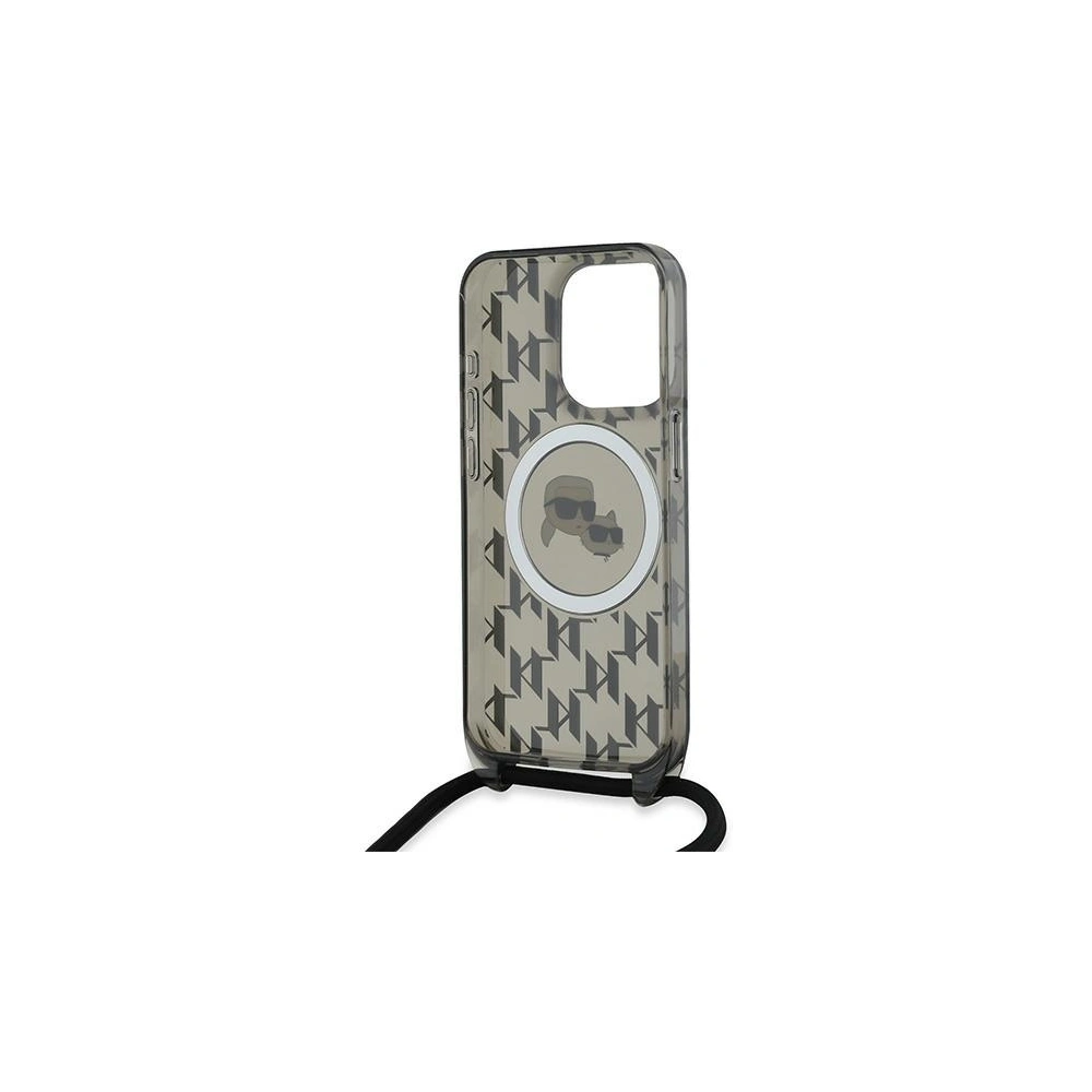 Wholesale Karl Lagerfeld KLHMP15XHCKCKLCK Apple iPhone 15 Pro Max hardcase IML Crossbody Monogram Karl & Choupette Head MagSafe black - KLD2103 - {ean13} - Hurt