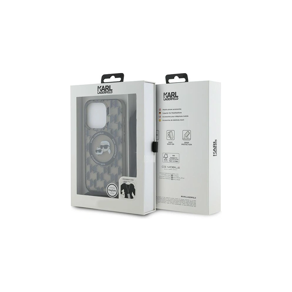Hurtownia GSM - Case Karl Lagerfeld KLHMP15XHCKCKLCK Apple iPhone 15 Pro Max Hardcase IML Crossbody Monogram Karl & Choupette Head MagSafe schwarz/black - KLD2103 - {ean13} - Hurt