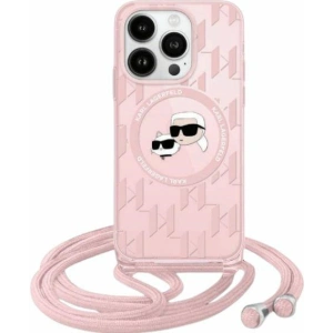Hurtownia GSM - Etui Karl Lagerfeld KLHMP15XHCKCKLCP Apple iPhone 15 Pro Max hardcase IML Crossbody Monogram Karl & Choupette Head MagSafe růžový/pink - KLD2104 - {ean13} - Hurt