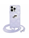 Karl Lagerfeld KLHMP15XHCKCKLCU Apple iPhone 15 Pro Max hardcase IML Crossbody Monogram Karl & Choupette Head MagSafe purple