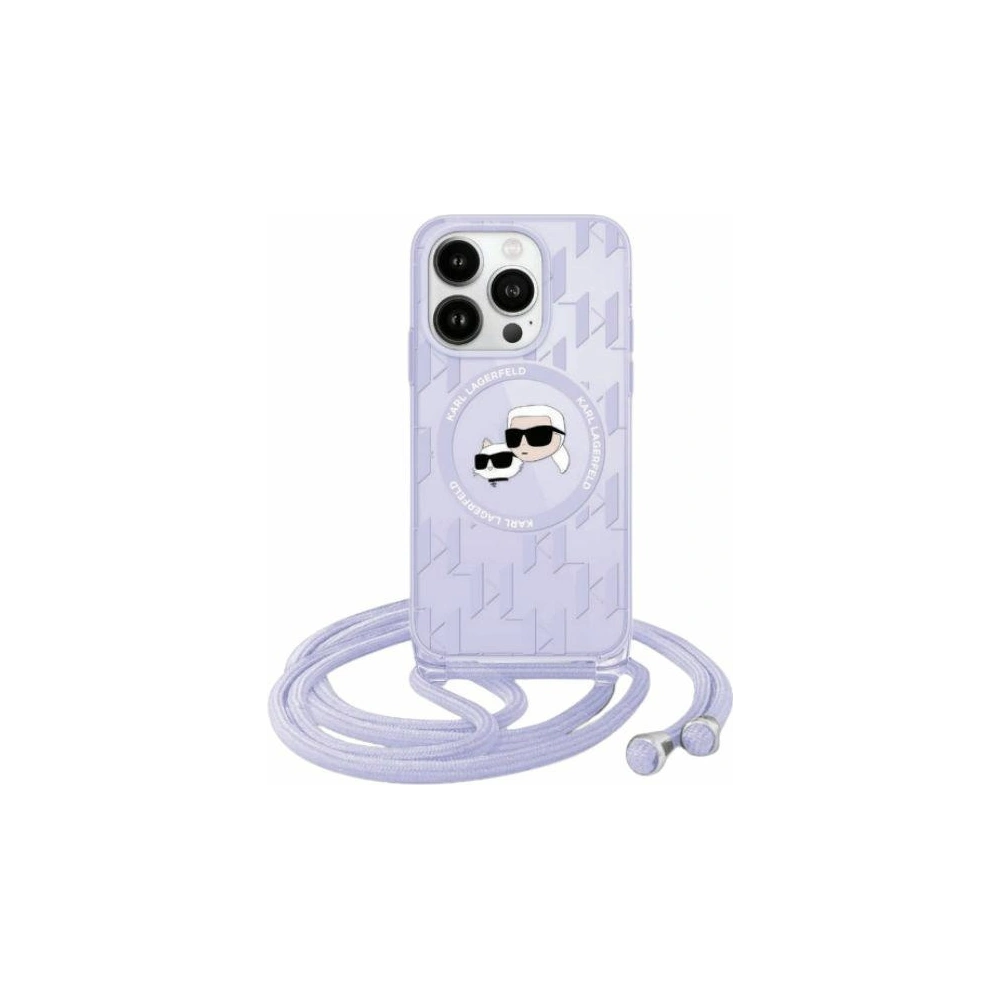 Hurtownia GSM - Case Karl Lagerfeld KLHMP15XHCKCKLCU Apple iPhone 15 Pro Max Hardcase IML Crossbody Monogram Karl & Choupette Head MagSafe lila/purple - KLD2105 - {ean13} - Hurt