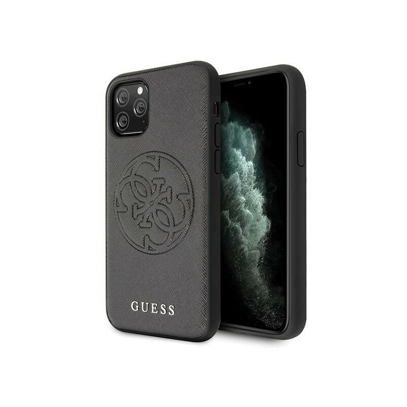 Guess Distributor - 3700740471739 - GUE290BLK - Guess GUHCN65RSSASBK iPhone 11 Pro Max black hard case Saffiano 4G Circle Logo - B2B homescreen