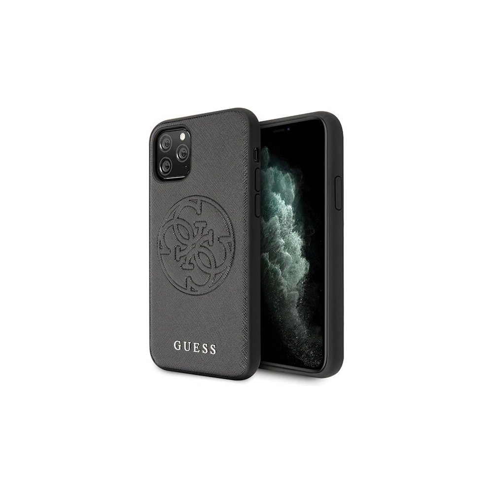 Wholesale Guess GUHCN65RSSASBK iPhone 11 Pro Max black hard case Saffiano 4G Circle Logo - GUE290BLK - {ean13} - Hurt