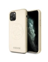 Guess GUHCN65RSSASGO iPhone 11 Pro Max gold hard case Saffiano 4G Circle Logo