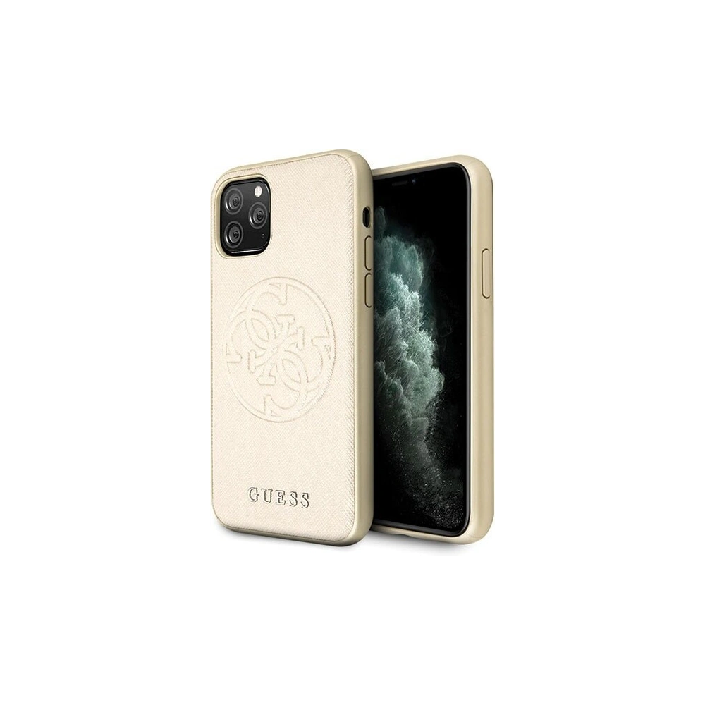 Hurtownia GSM - Etui Guess GUHCN65RSSASGO Apple iPhone 11 Pro Max złoty/gold hard case Saffiano 4G Circle Logo - GUE291GLD - {ean13} - Hurt