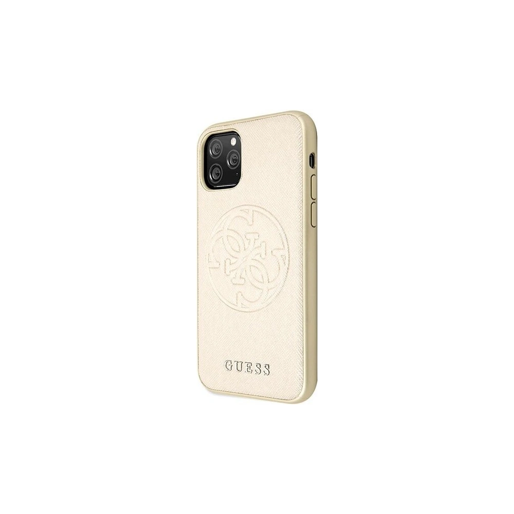 Hurtownia GSM - Etui Guess GUHCN65RSSASGO Apple iPhone 11 Pro Max złoty/gold hard case Saffiano 4G Circle Logo - GUE291GLD - {ean13} - Hurt