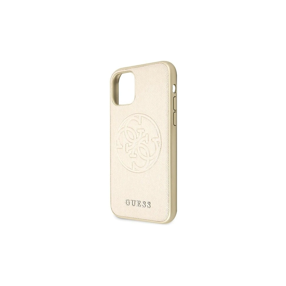 Hurtownia GSM - Etui Guess GUHCN65RSSASGO Apple iPhone 11 Pro Max złoty/gold hard case Saffiano 4G Circle Logo - GUE291GLD - {ean13} - Hurt