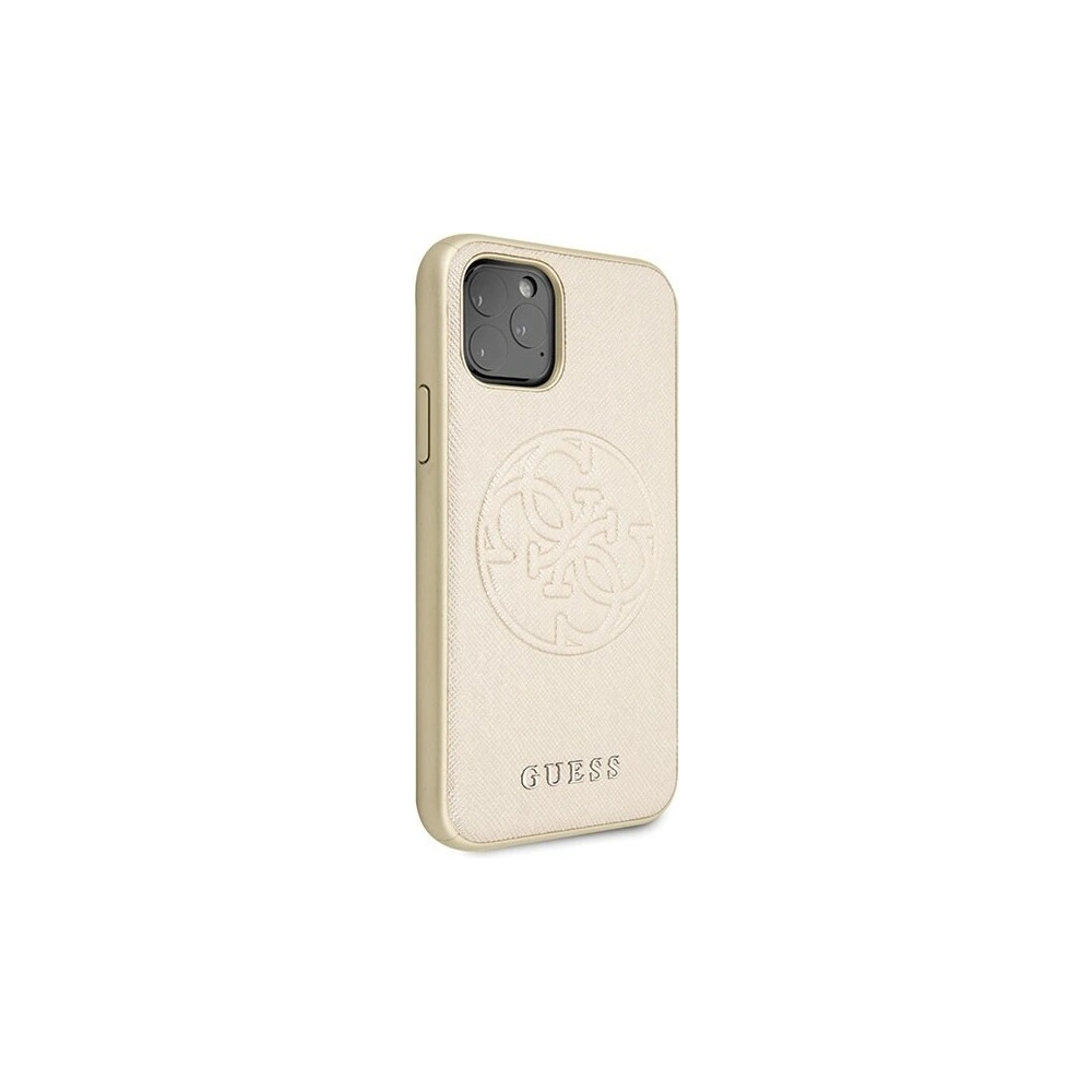 Hurtownia GSM - Etui Guess GUHCN65RSSASGO Apple iPhone 11 Pro Max złoty/gold hard case Saffiano 4G Circle Logo - GUE291GLD - {ean13} - Hurt
