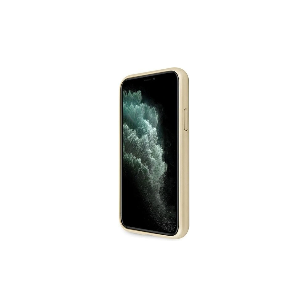 Guess GUHCN65RSSASGO iPhone 11 Pro Max gold hard case Saffiano 4G Circle Logo