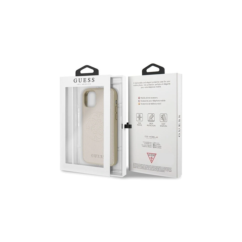 Hurtownia GSM - Etui Guess GUHCN65RSSASGO Apple iPhone 11 Pro Max złoty/gold hard case Saffiano 4G Circle Logo - GUE291GLD - {ean13} - Hurt