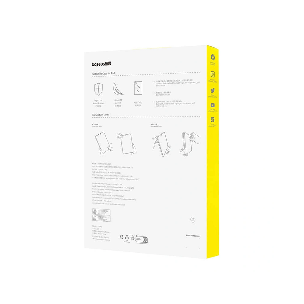 Hurtownia GSM - Etui Baseus Simple Apple iPad Air 10.9 2020/2022 (4. a 5. generace) / iPad Air 11 2024 (6. generace) průhledné - BSU4903 - {ean13} - Hurt