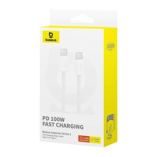 Kabel USB-C / USB-C Baseus Superior 2 100W 1m biały