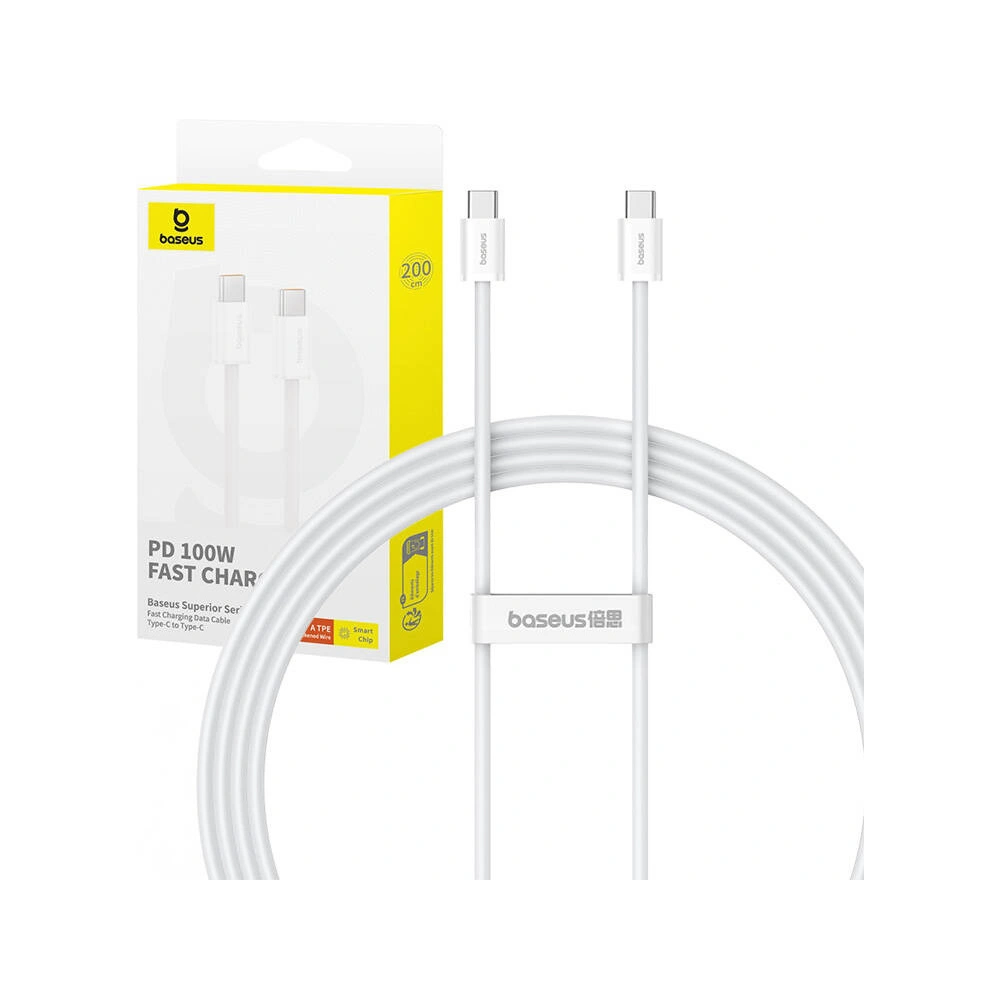 Hurtownia GSM - Kabel USB-C / USB-C Baseus Superior 2 100W 2m biały - BSU4907 - {ean13} - Hurt