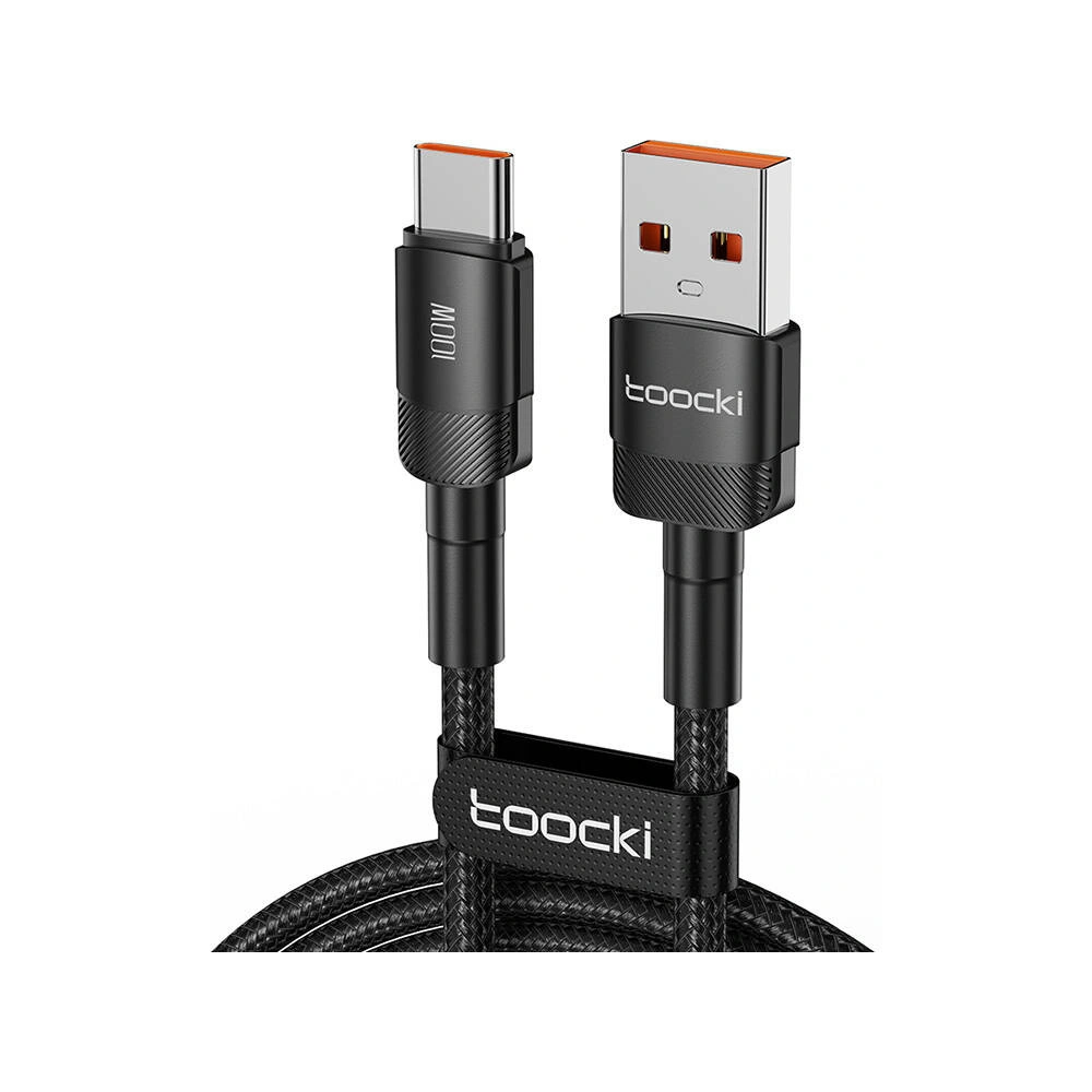 Hurtownia GSM - Kabel Toocki TXCT-HY01 USB-A / USB-C 1m FC 100W schwarz - TCK134 - {ean13} - Hurt