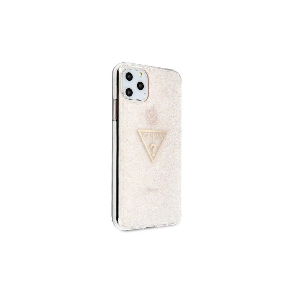 Wholesale Guess GUHCN65SGTLPI iPhone 11 Pro Max pink hard case Glitter Triangle - GUE295PNK - {ean13} - Hurt