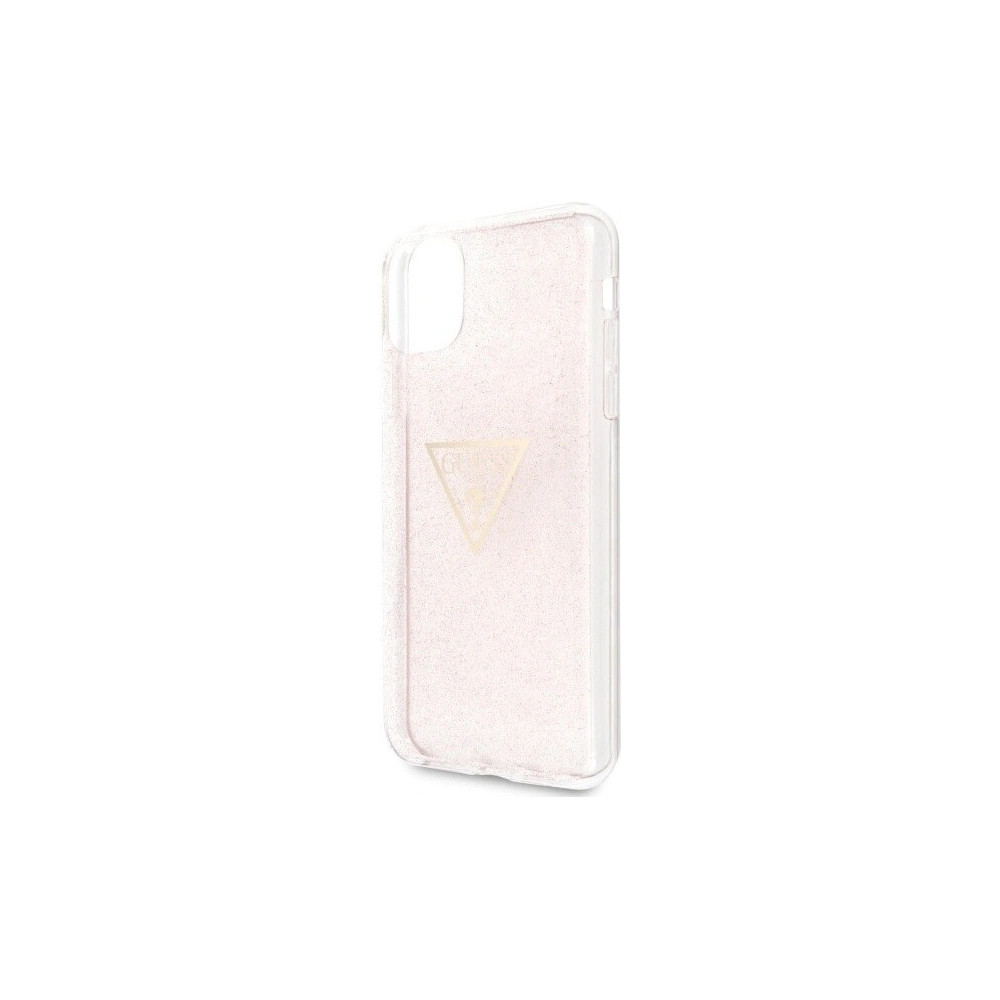 Wholesale Guess GUHCN65SGTLPI iPhone 11 Pro Max pink hard case Glitter Triangle - GUE295PNK - {ean13} - Hurt