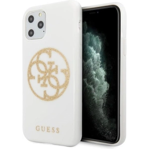 Hurtownia GSM - Etui Guess GUHCN65TPUWHGLG Apple iPhone 11 Pro Max biały/white hard case Glitter 4G Circle Logo - GUE298WHT - {ean13} - Hurt