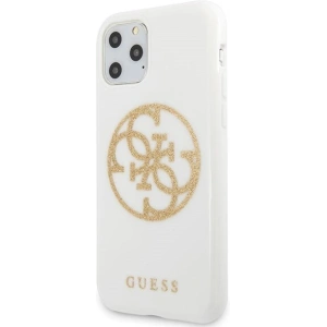 Hurtownia GSM - Etui Guess GUHCN65TPUWHGLG Apple iPhone 11 Pro Max biały/white hard case Glitter 4G Circle Logo - GUE298WHT - {ean13} - Hurt