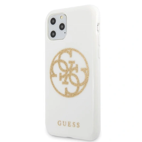 Etui Guess GUHCN65TPUWHGLG Apple iPhone 11 Pro Max biały/white hard case Glitter 4G Circle Logo