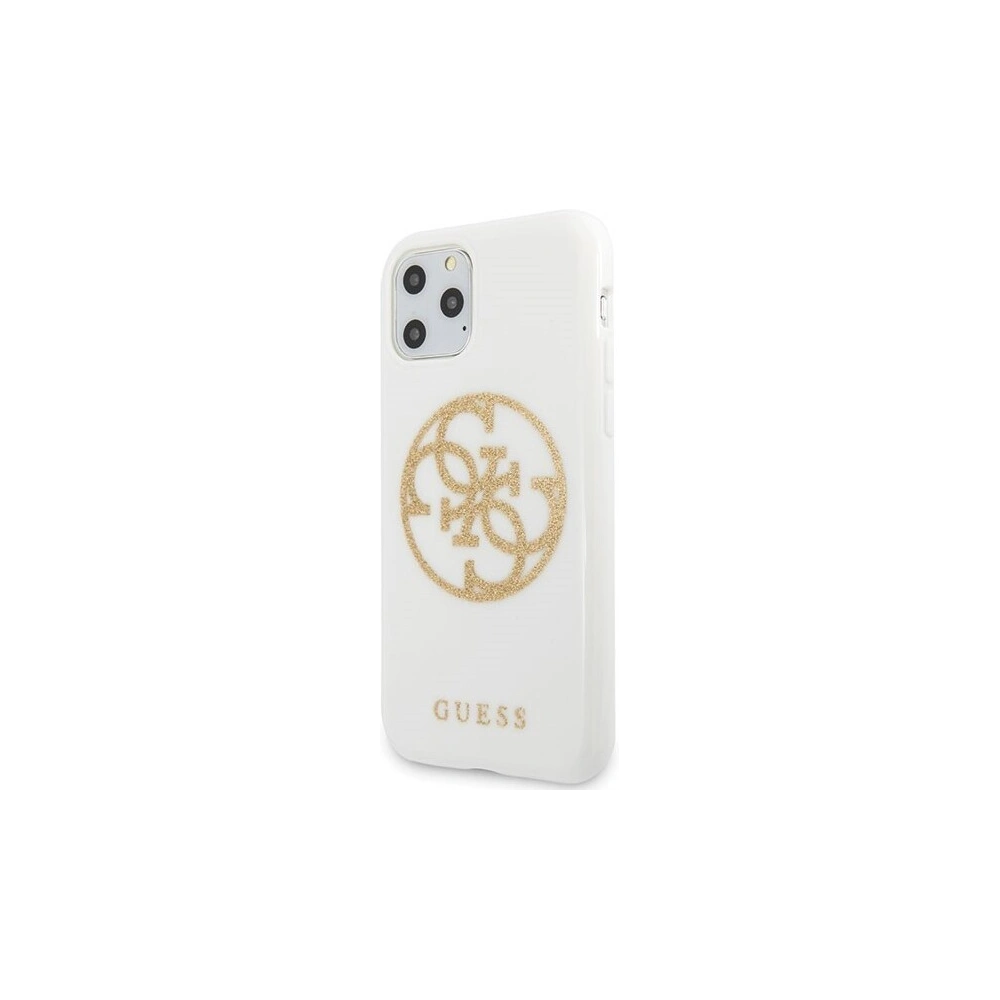 Hurtownia GSM - Etui Guess GUHCN65TPUWHGLG Apple iPhone 11 Pro Max biały/white hard case Glitter 4G Circle Logo - GUE298WHT - {ean13} - Hurt