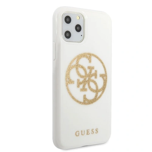 Etui Guess GUHCN65TPUWHGLG Apple iPhone 11 Pro Max biały/white hard case Glitter 4G Circle Logo