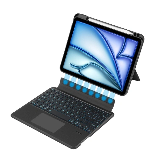 Etui Tech-Protect SmartCase Mag Pen + Keyboard Apple iPad Air 10.9 2020/2022 (4. i 5. generacji) / iPad Air 11 2024 (6. generacji) Black