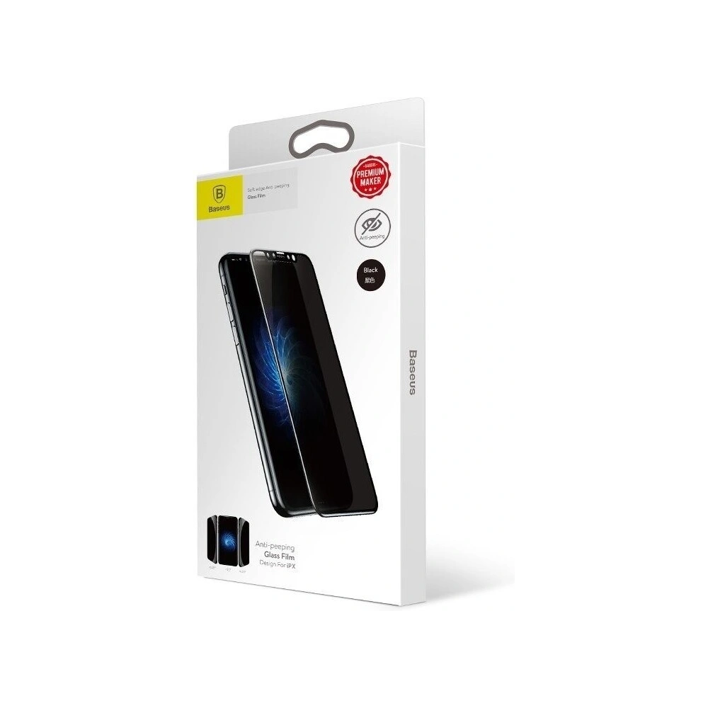 Hurtownia GSM - Szkło hartowane 3D prywatyzujące Baseus 0.23mm na cały ekran iPhone X/Xs (czarne) - BSU713BLK - {ean13} - Hurt