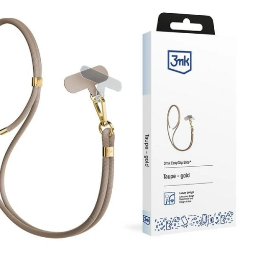 Smycz do telefonu 3MK EasyClip Elite Taupe gold