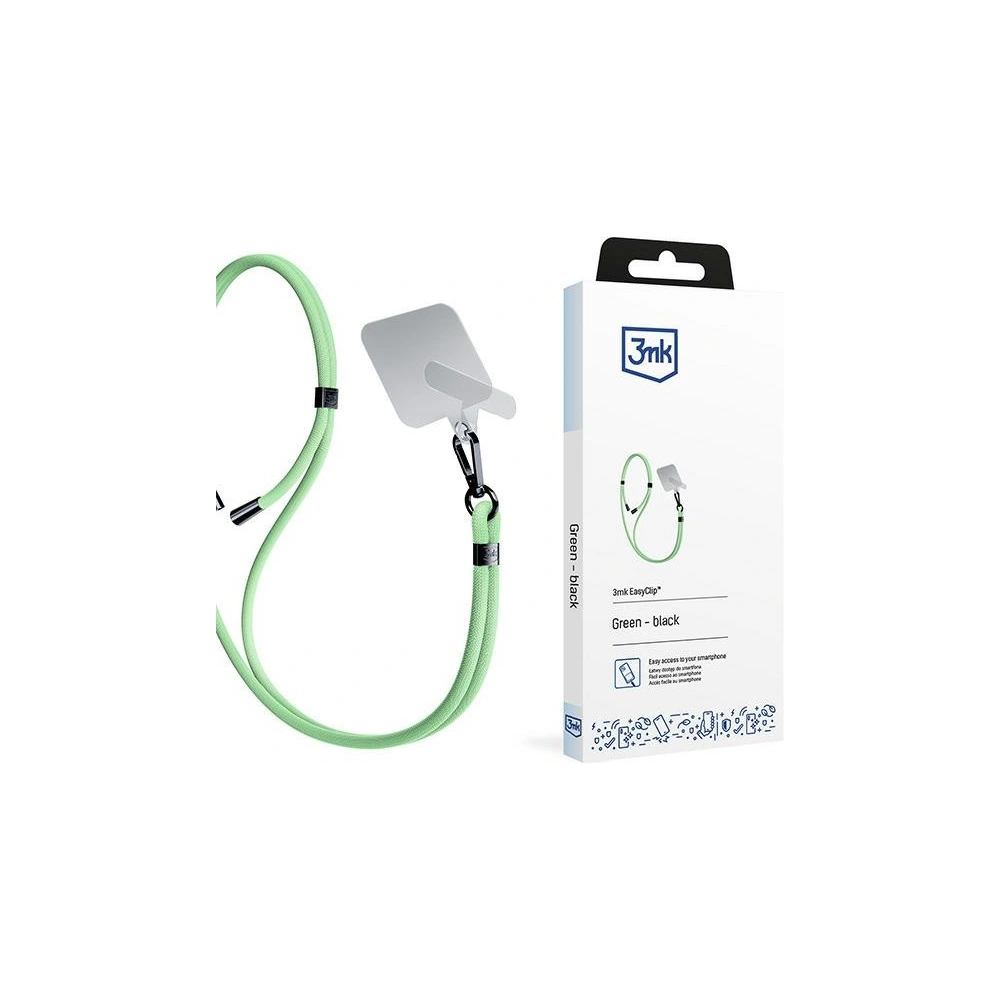 Hurtownia GSM - Smyč na telefon 3MK EasyClip Zelená černá - 3MK6173 - {ean13} - Hurt